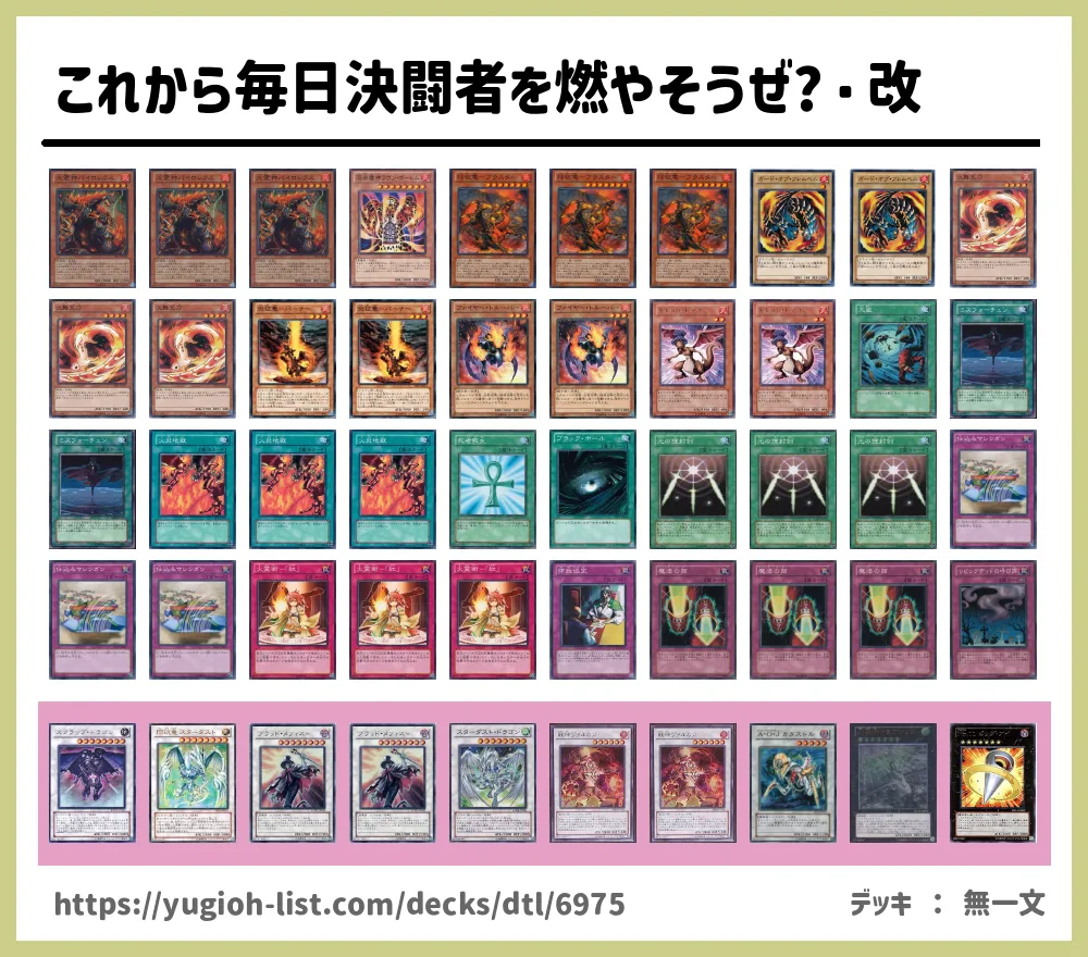 これから毎日決闘者を燃やそうぜ 改遊戯王デッキレシピ炎 ロック バーン 遊戯王カードリスト 評価 オリカ