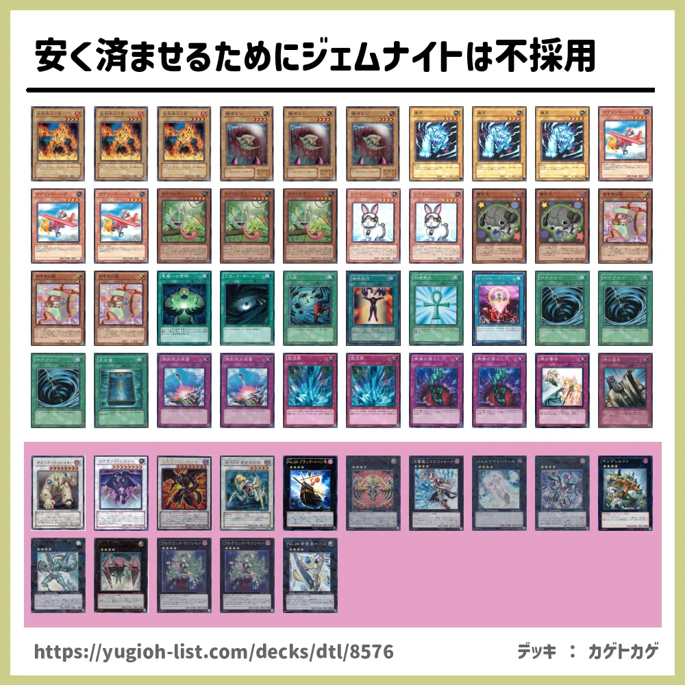 安く済ませるためにジェムナイトは不採用遊戯王デッキレシピランク4エクシーズ ファン テーマ 遊戯王カードリスト 評価 オリカ