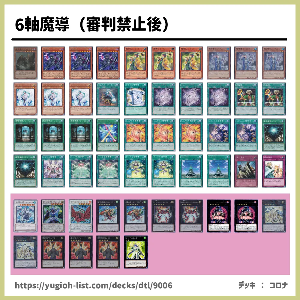 6軸魔導 審判禁止後 遊戯王デッキレシピ魔導書 まどうしょ ビートダウン 遊戯王カードリスト 評価 オリカ