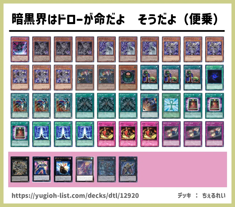 暗黒界はドローが命だよ そうだよ 便乗 遊戯王デッキレシピ ビートダウン 遊戯王カードリスト 評価 オリカ