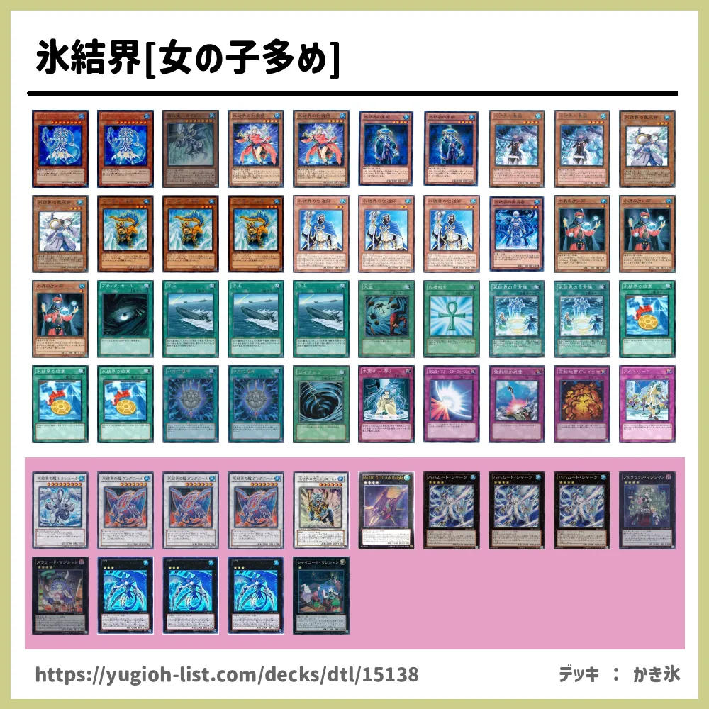 氷結界 女の子多め 遊戯王デッキレシピ氷結界 ひょうけっかい ファン テーマ 遊戯王カードリスト 評価 オリカ