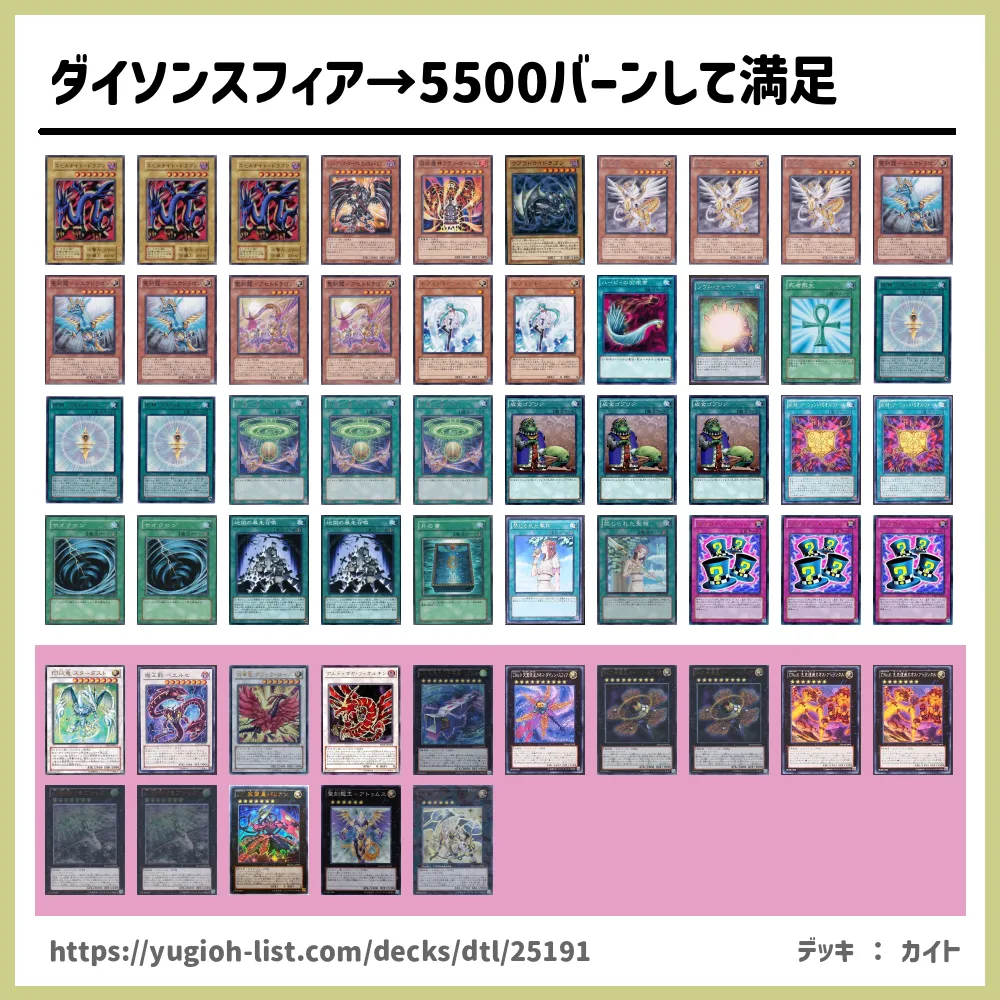 ダイソンスフィア 5500バーンして満足デッキレシピ エクシーズモンスター ビートダウン 遊戯王カードリスト 評価 オリカ