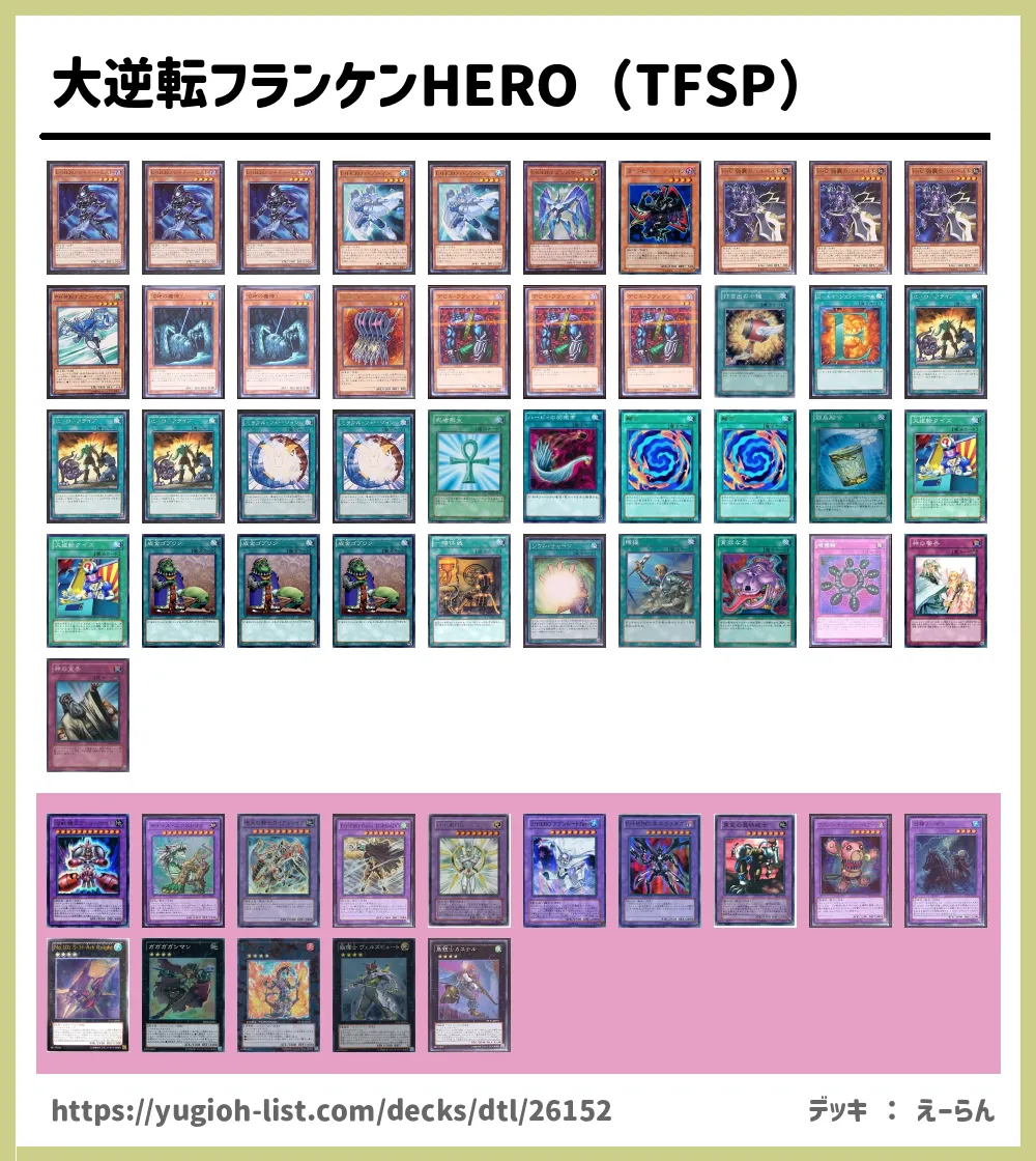 大逆転フランケンhero Tfsp 遊戯王デッキレシピ 融合モンスター ビートダウン 遊戯王カードリスト 評価 オリカ