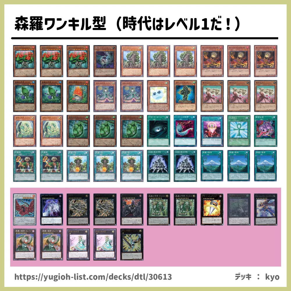 遊戯王 森羅ワンキル型 時代はレベル1だ デッキレシピ森羅 しんら ビートダウン 遊戯王カードリスト 評価 オリカ