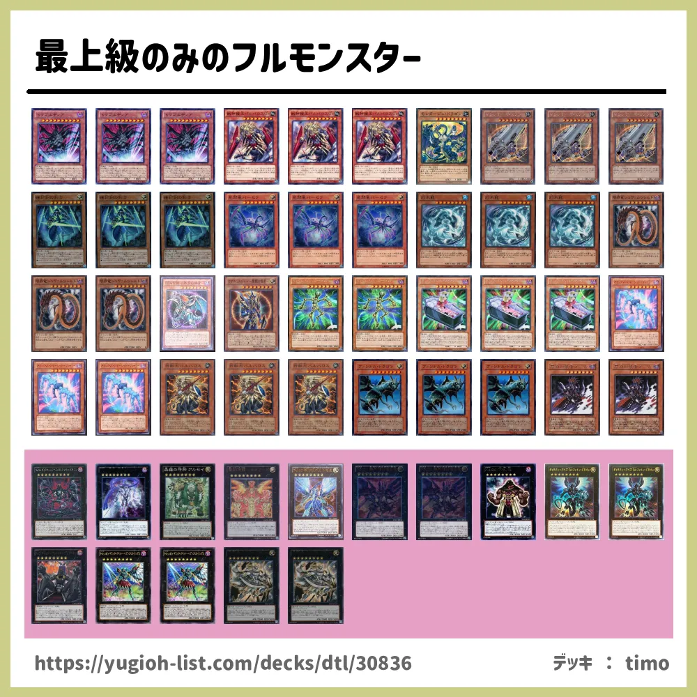 最上級のみのフルモンスター遊戯王デッキレシピ エクシーズモンスター ビートダウン 遊戯王カードリスト 評価 オリカ