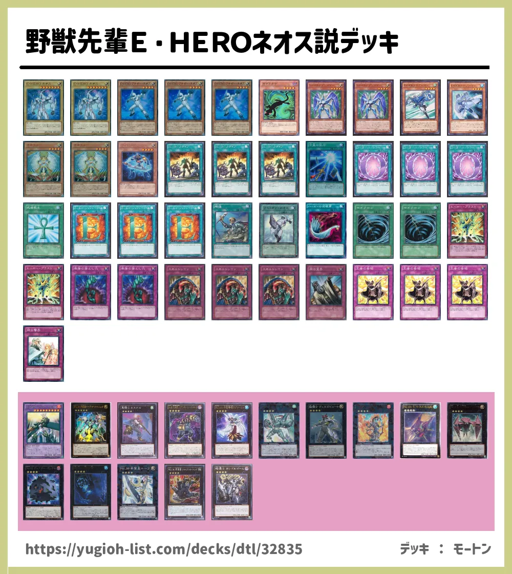 野獣先輩ｅ ｈｅｒｏネオス説デッキ遊戯王デッキレシピe Hero ｴﾚﾒﾝﾀﾙﾋｰﾛｰ ビートダウン 遊戯王カードリスト 評価 オリカ