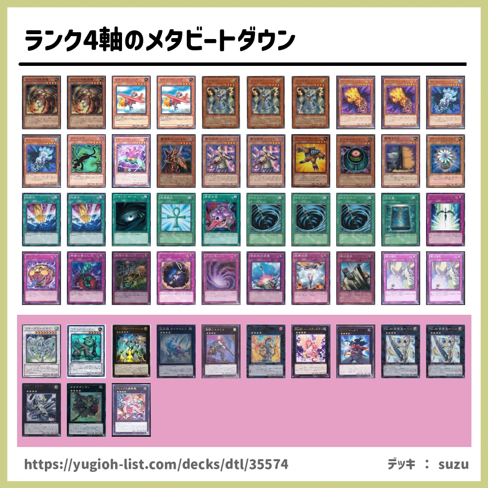 ランク4軸のメタビートダウン遊戯王デッキレシピ エクシーズモンスター ビートダウン 遊戯王カードリスト 評価 オリカ