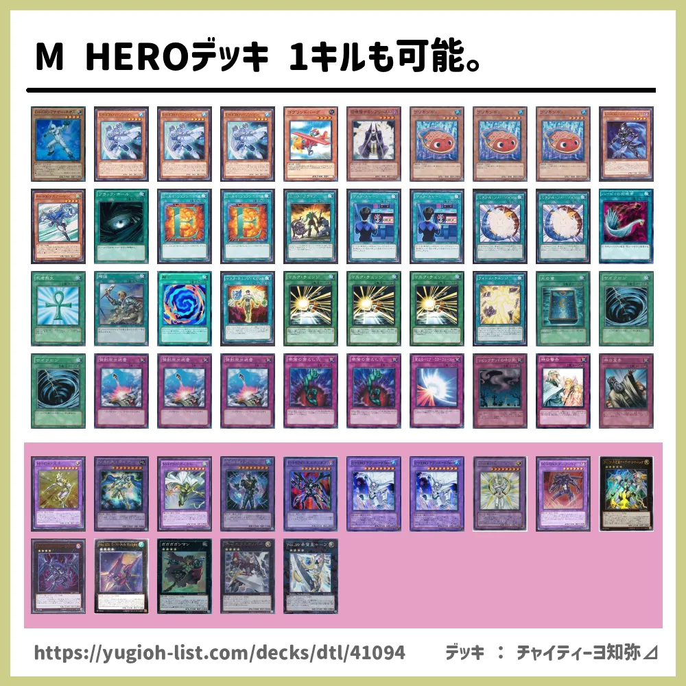 M Heroデッキ 1キルも可能 遊戯王デッキレシピhero ヒーロー ビートダウン 遊戯王カードリスト 評価 オリカ