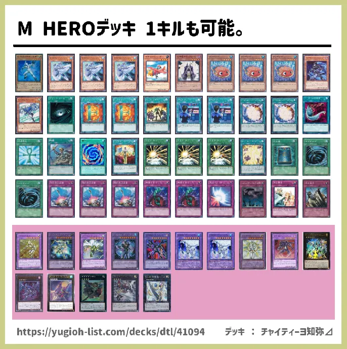 M Heroデッキ 1キルも可能 デッキレシピhero ヒーロー ビートダウン 遊戯王カードリスト 評価 オリカ