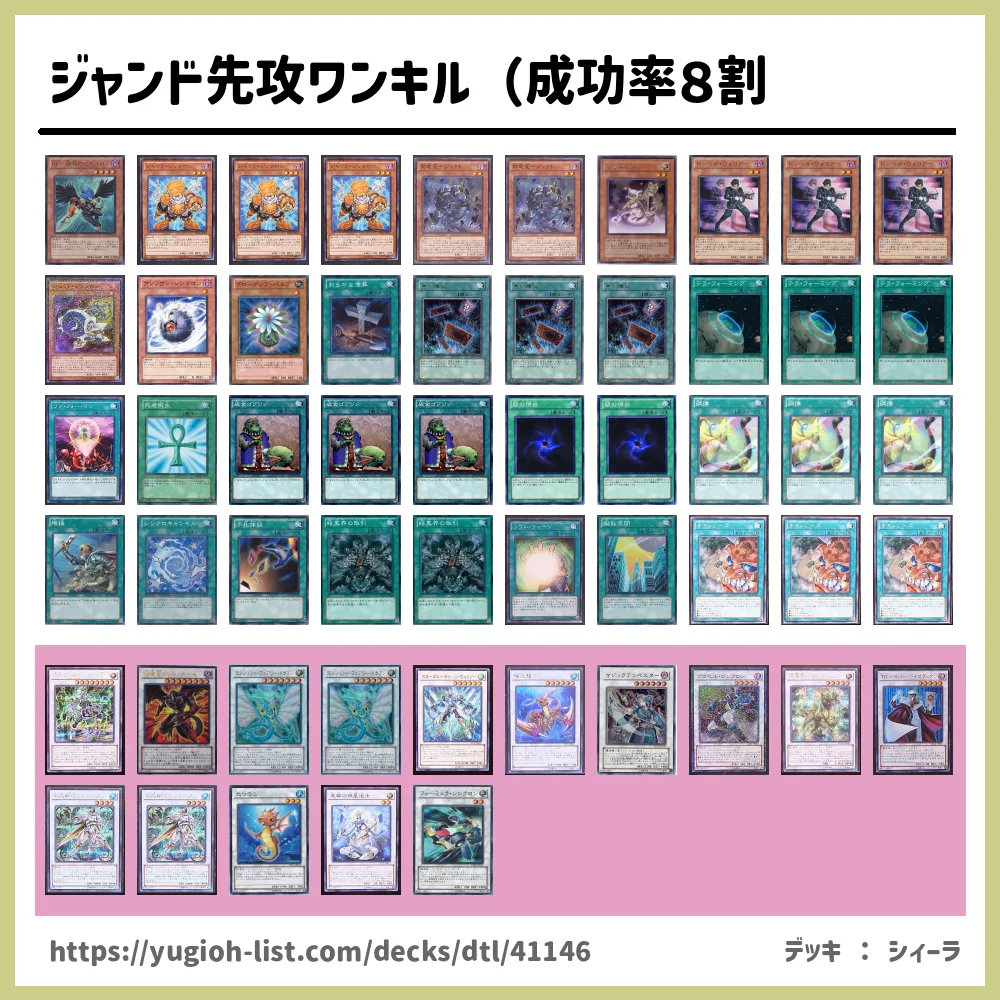 ジャンド先攻ワンキル 成功率８割遊戯王デッキレシピシンクロン ロック バーン 遊戯王カードリスト 評価 オリカ