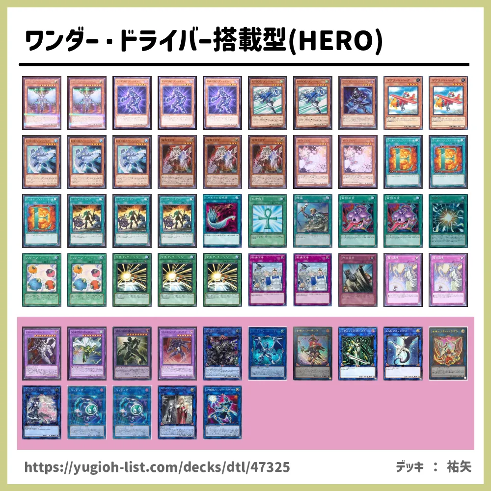 ワンダー ドライバー搭載型 Hero デッキレシピhero ヒーロー ビートダウン 遊戯王カードリスト 評価 オリカ