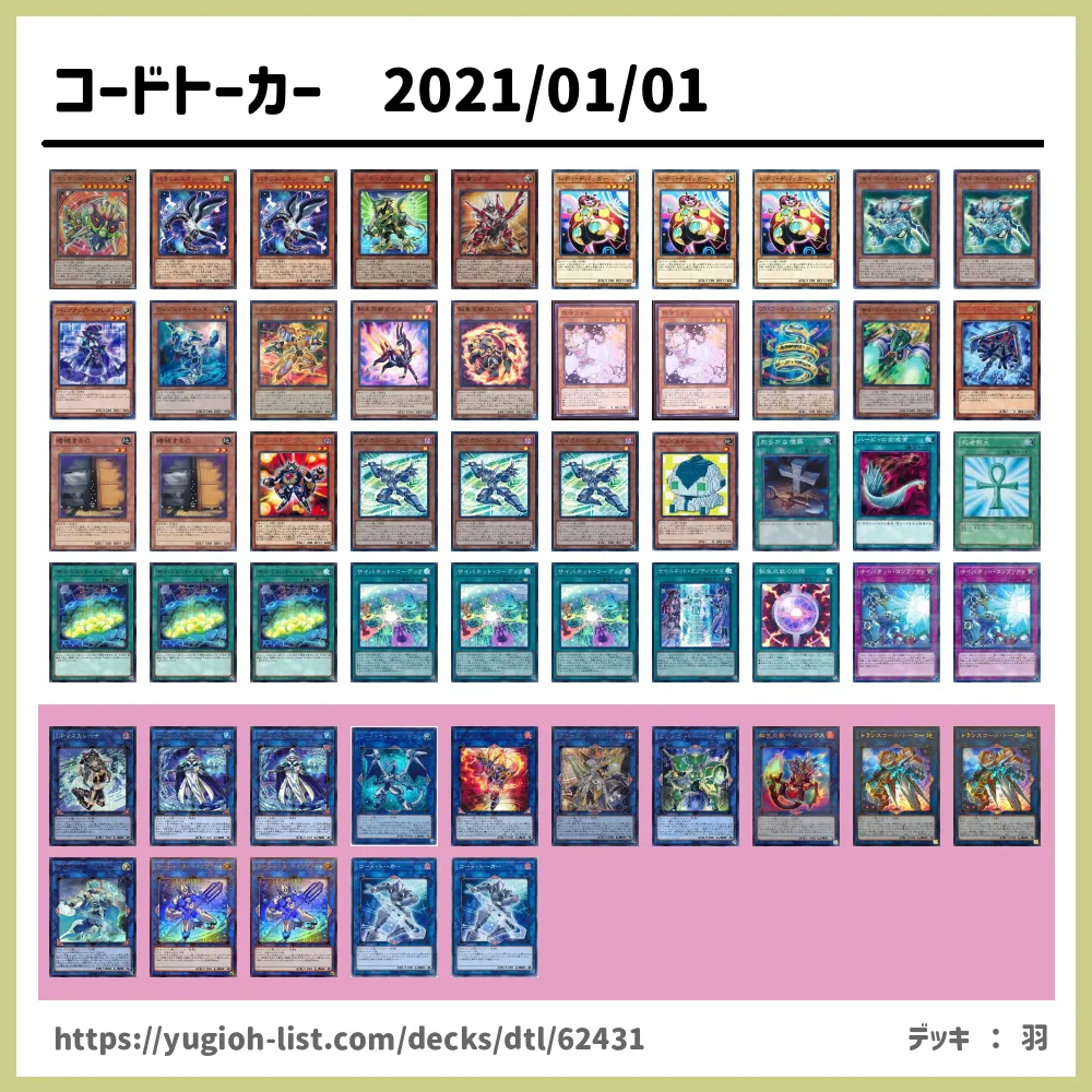 コードトーカー 2021/01/01遊戯王デッキレシピコード・トーカー 