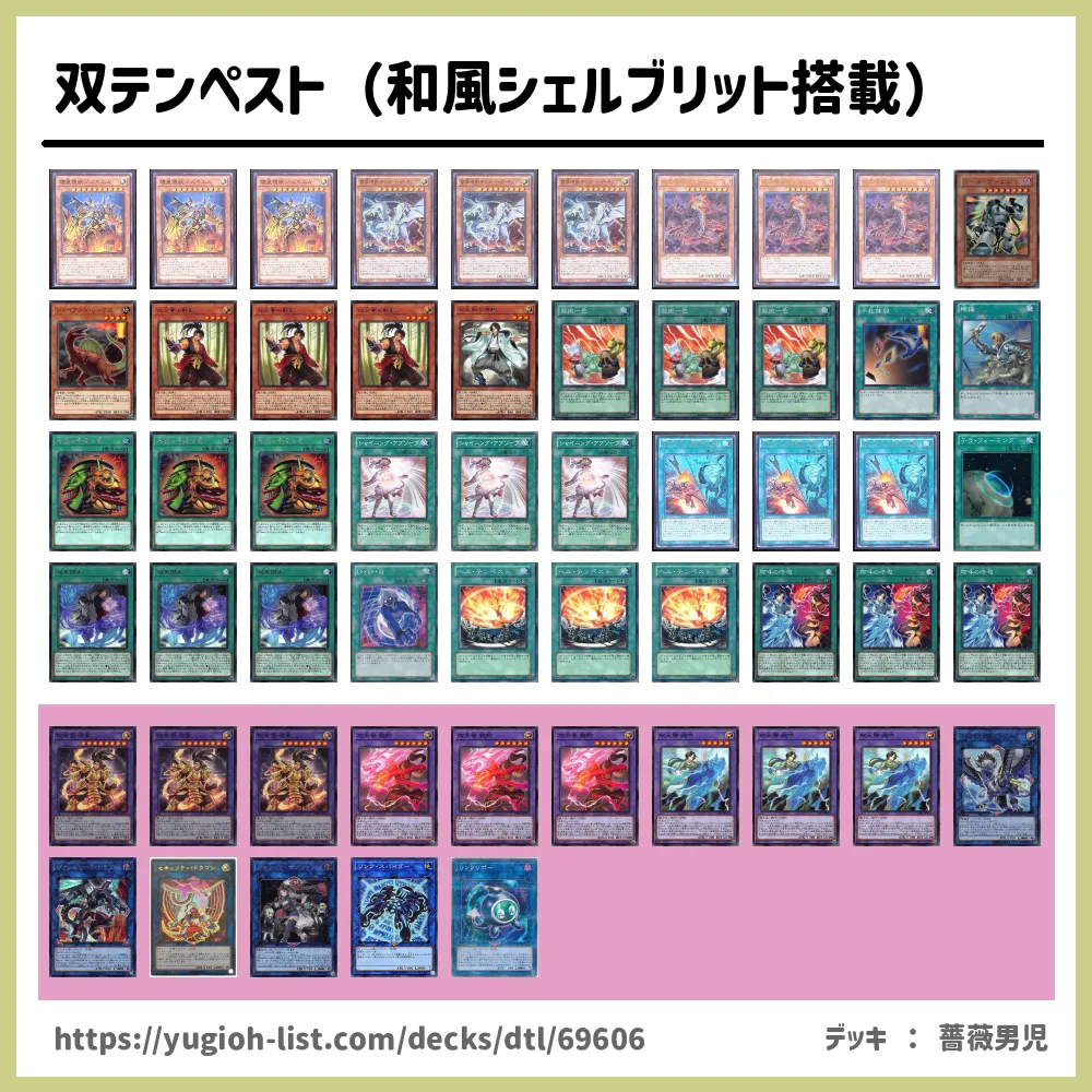 双テンペスト 和風シェルブリット搭載 遊戯王デッキレシピ双天 そうてん ロック バーン 遊戯王カードリスト 評価 オリカ