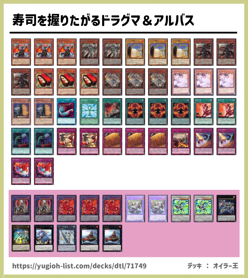 寿司を握りたがるドラグマ アルバス遊戯王デッキレシピドラグマ ビートダウン 遊戯王カードリスト 評価 オリカ