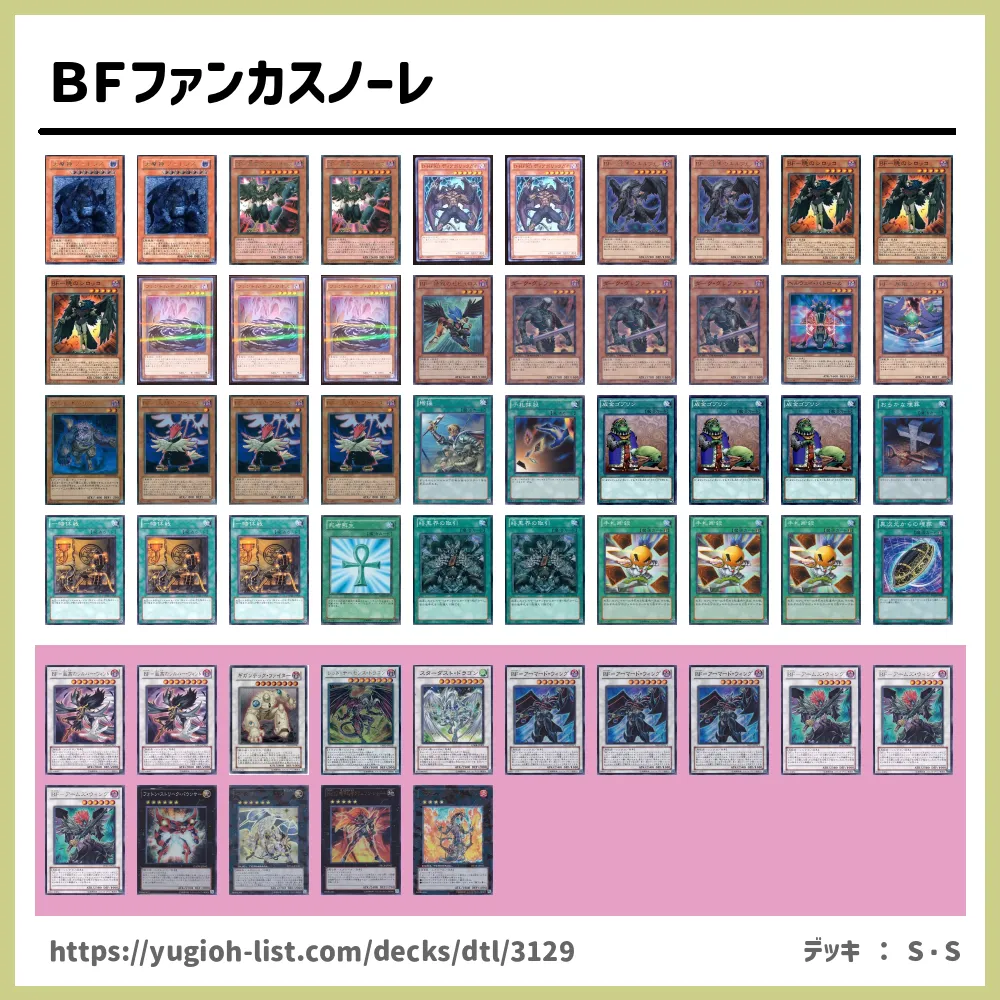 ＢＦファンカスノーレ遊戯王デッキレシピＢＦ（ブラックフェザー