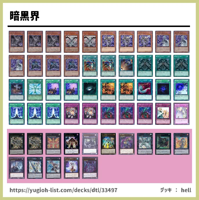 暗黒界(あんこくかい)【ビートダウン】デッキレシピ画像