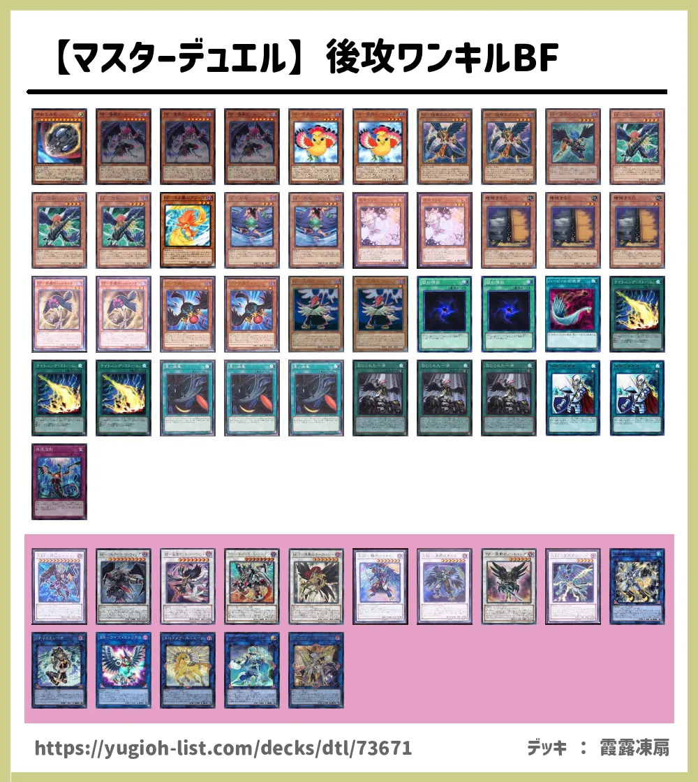 マスターデュエル】後攻ワンキルBF遊戯王デッキレシピＢＦ（ブラックフェザー）【ビートダウン】 | 遊戯王カードリスト・評価・オリカ