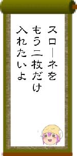 スローネをもう二枚だけ入れたいよ