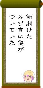 箱開けたみずきに傷がついていた