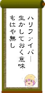ハリファイバー生かしておく意味もはや無し