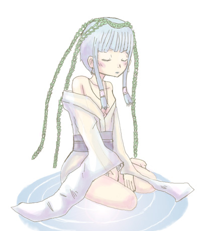 水面のアレサ イラスト2